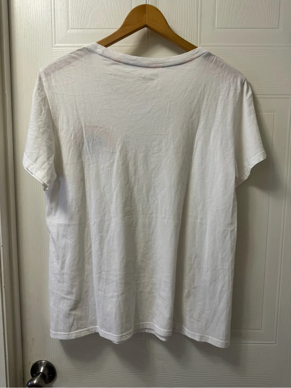 kate spade white tee with rainbow trim